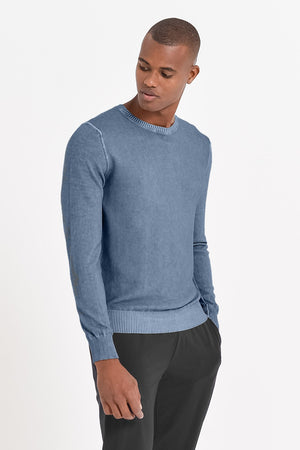Lightweight Textured Crew Neck Sweater - Jeans - Sweaters