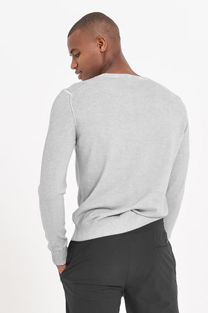 Lightweight Textured Crew Neck Sweater - Marmo - Sweaters