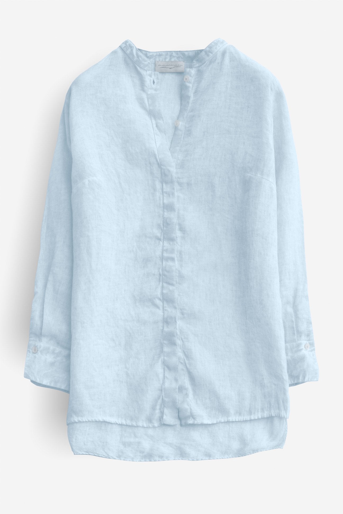 Linen Banded Collar Shirt - Anice - Shirts