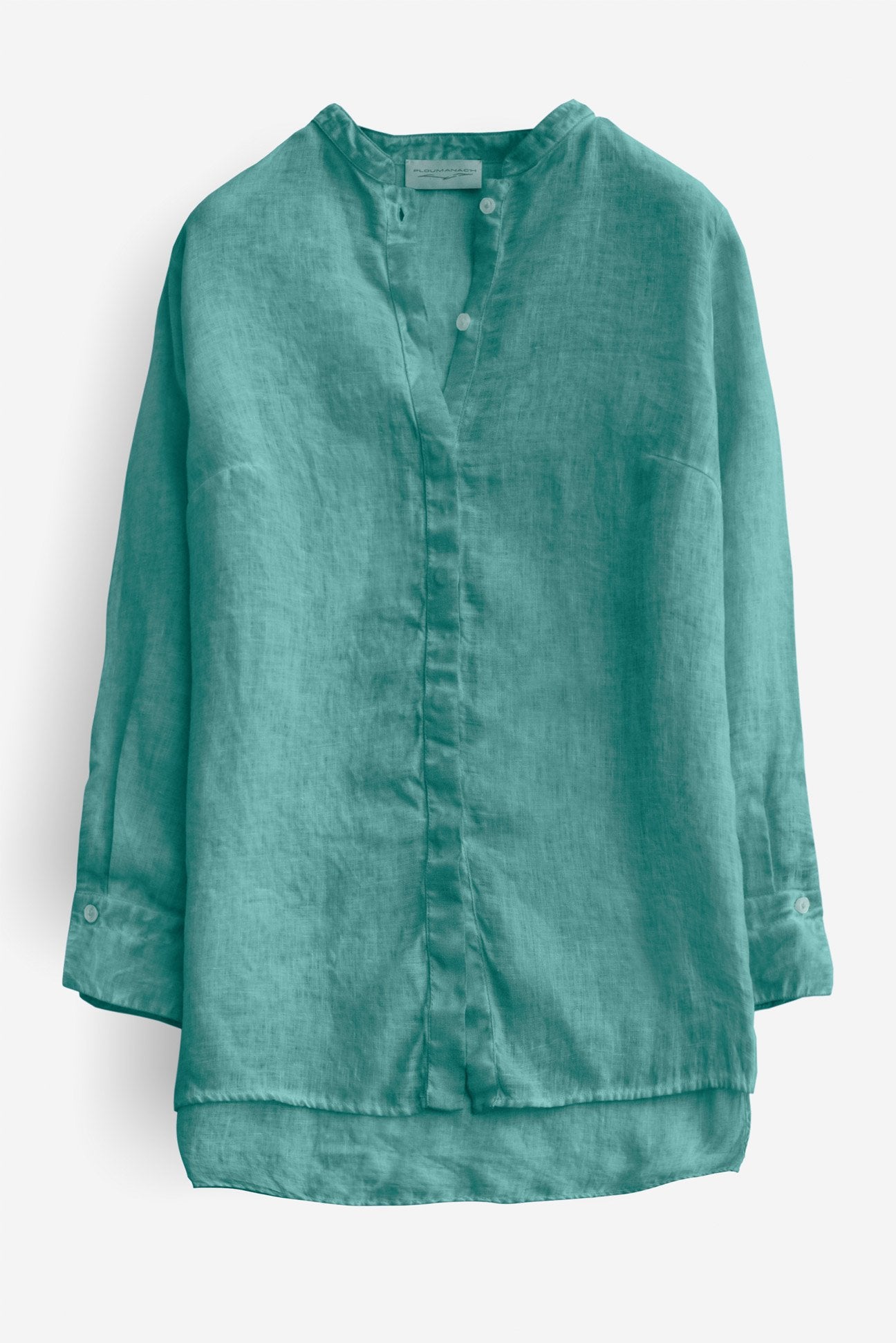 Linen Banded Collar Shirt - Bahama - Shirts