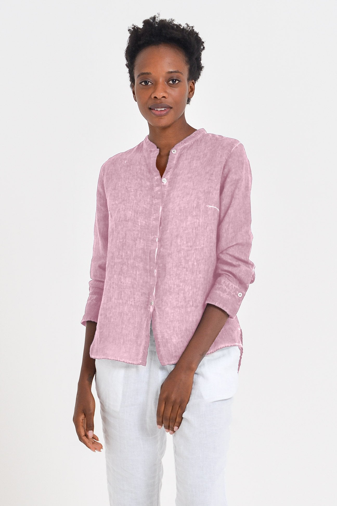 Linen Banded Collar Shirt - Bali - Shirts