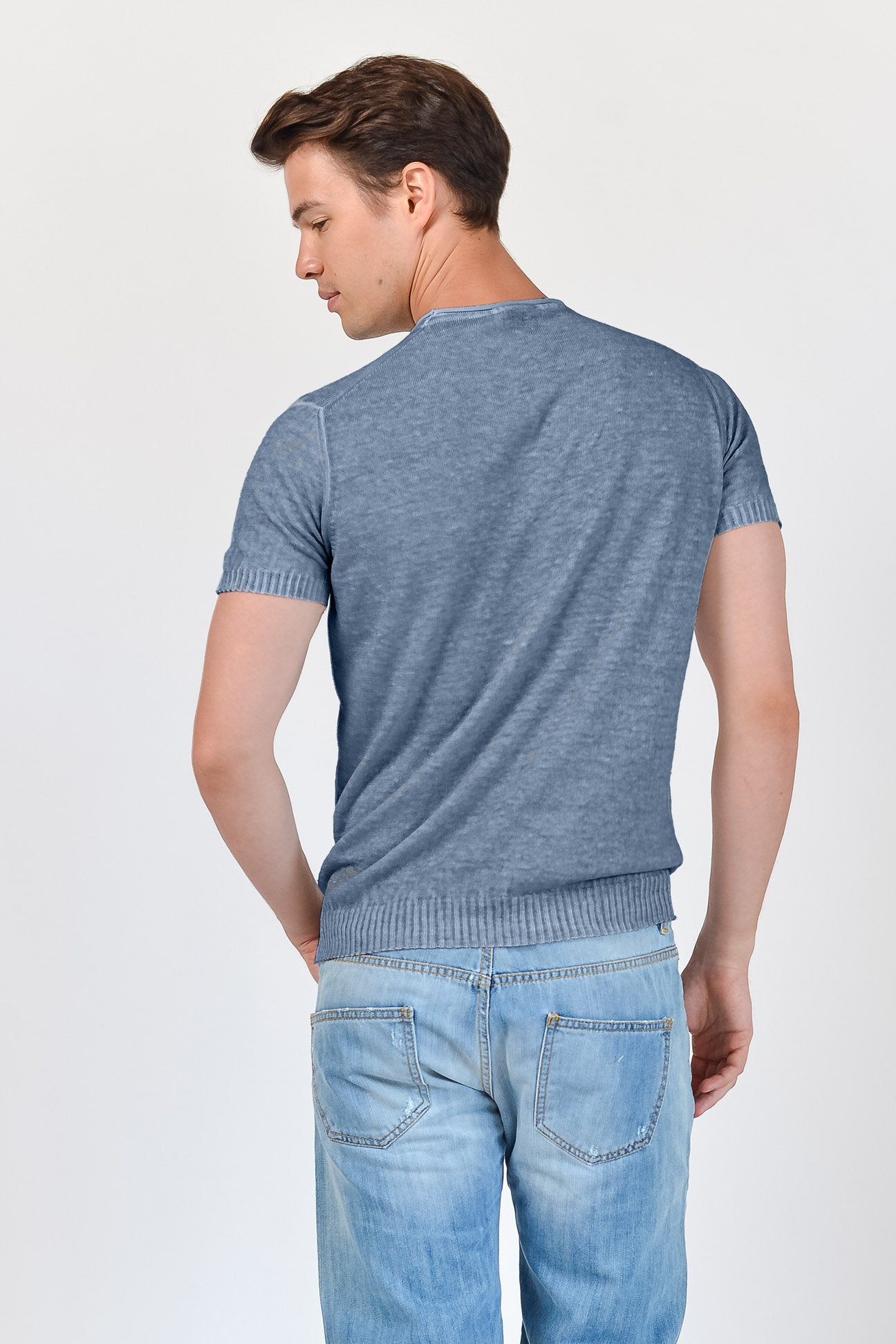 Linen Knit T-Shirt - Jeans