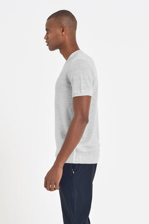 Linen Knit T-Shirt - Marmo