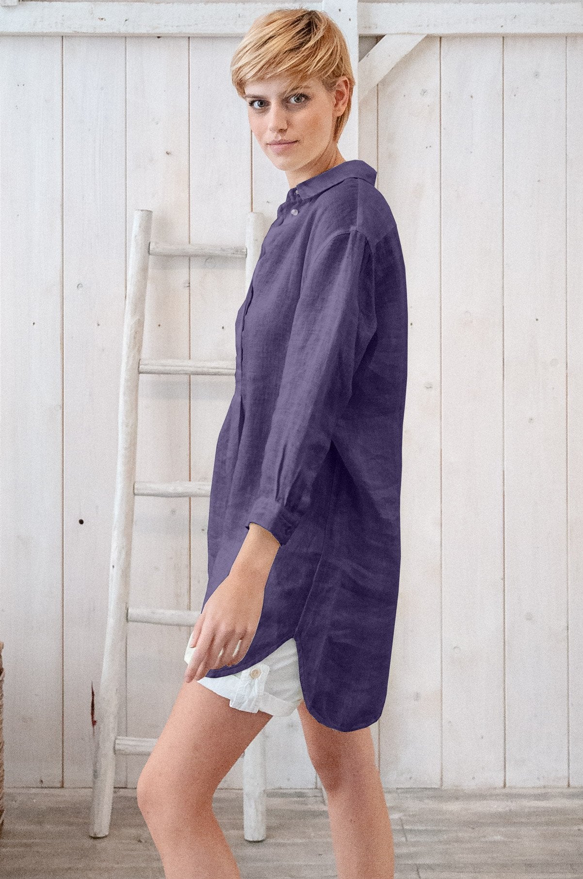Linen Mini Shirtdress - More - Shirts