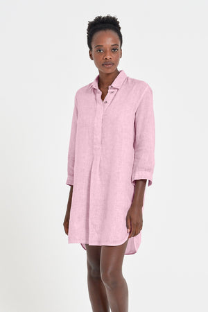 Linen Mini Shirtdress - Bali