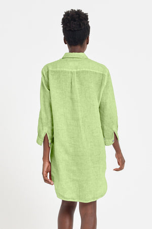 Linen Mini Shirtdress - Kiwi - Shirts