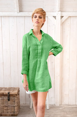 Linen Mini Shirtdress - Martinica