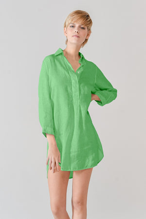 Linen Mini Shirtdress - Martinica