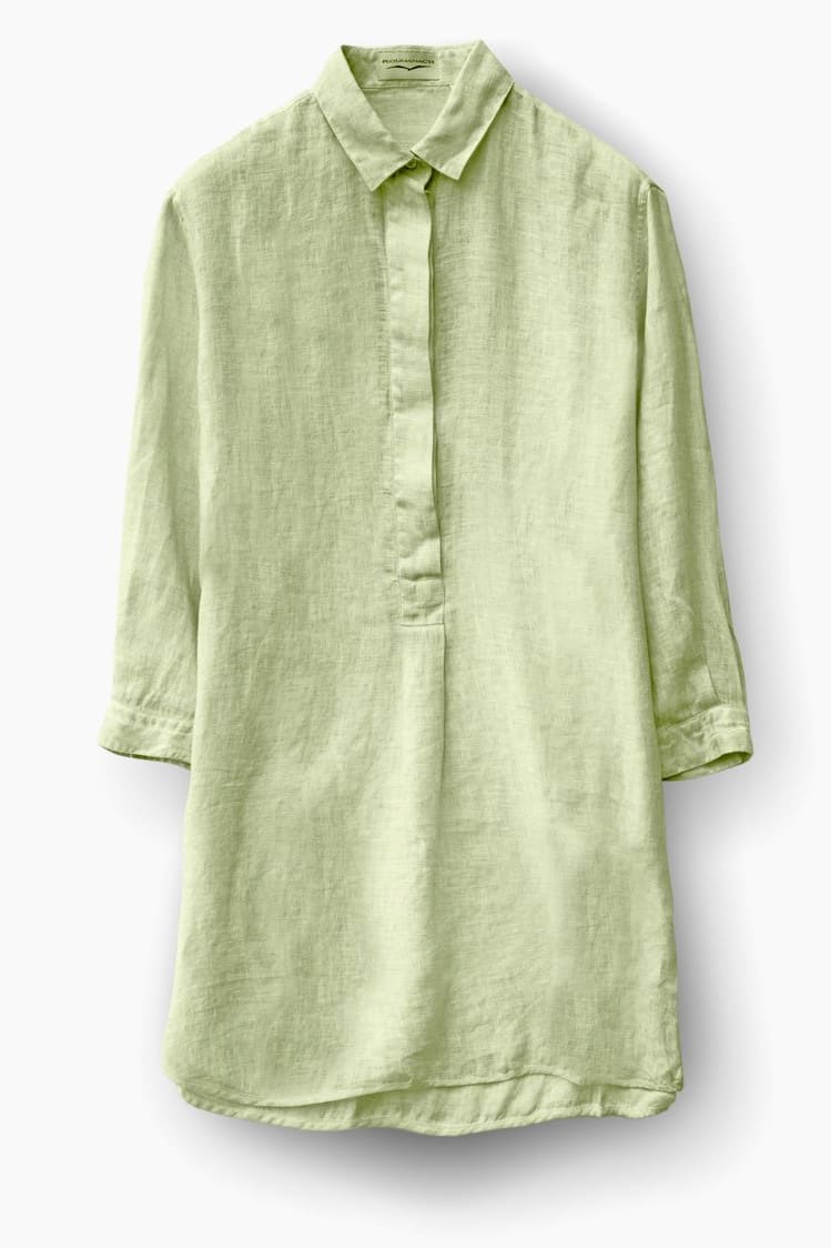 3/4 Sleeve Linen Mini Shirtdress - Ninfea - Shirts