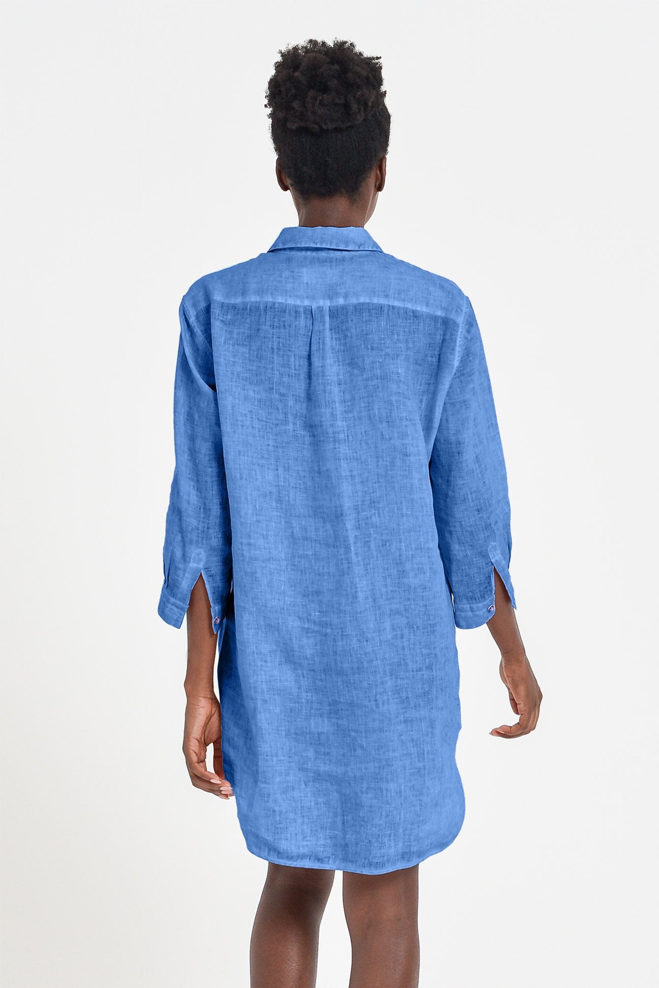 Linen Mini Shirtdress - Oceano - Shirts