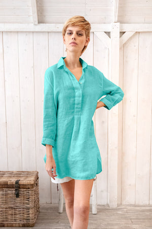 Linen Mini Shirtdress - Paraggi