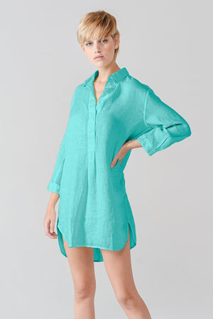 Linen Mini Shirtdress - Paraggi