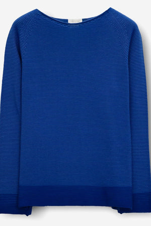 Links Knit Cotton Crew Neck Pull - Royal - Sweaters