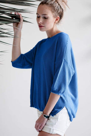 Links Knit Cotton Oversized Pull - Royal - Sweater