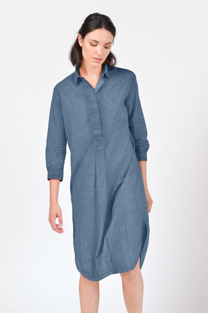 Long Cotton Voile Tunic - Jeans - Shirtdress