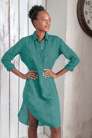 Long Linen Tunic - Bahama - Shirtdress