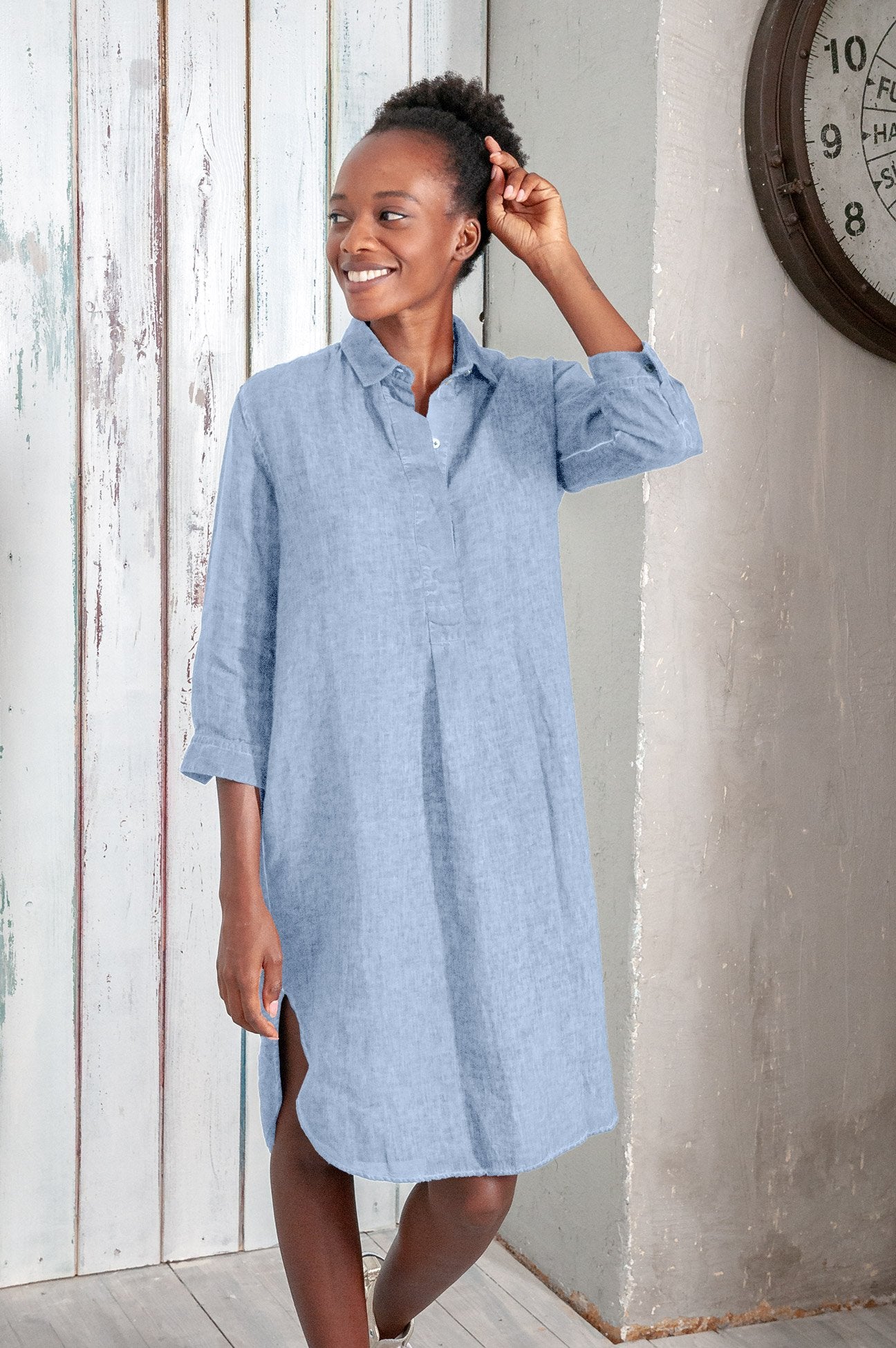 Long Linen Tunic - Fiji - Shirtdress