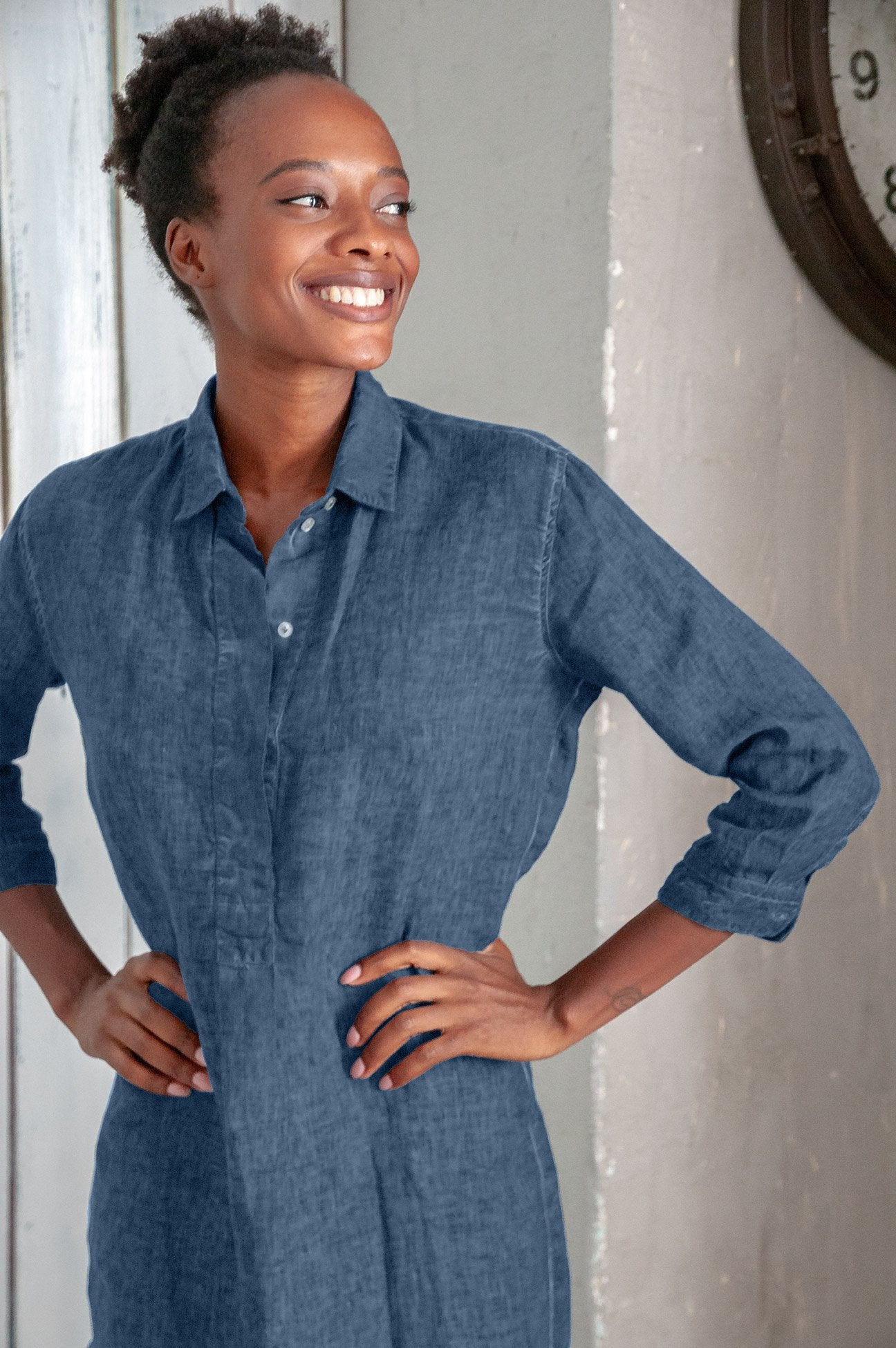 Long Linen Tunic - Jeans - Shirtdress