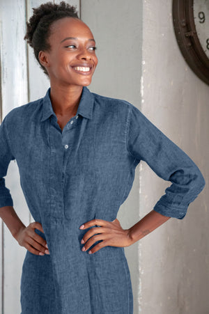 Long Linen Tunic - Jeans - Shirtdress