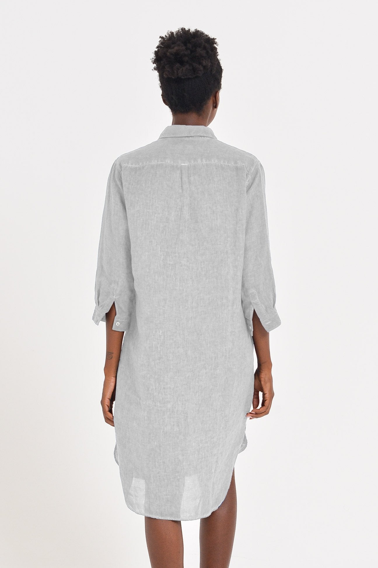 Long Linen Tunic - Marmo - Shirtdress
