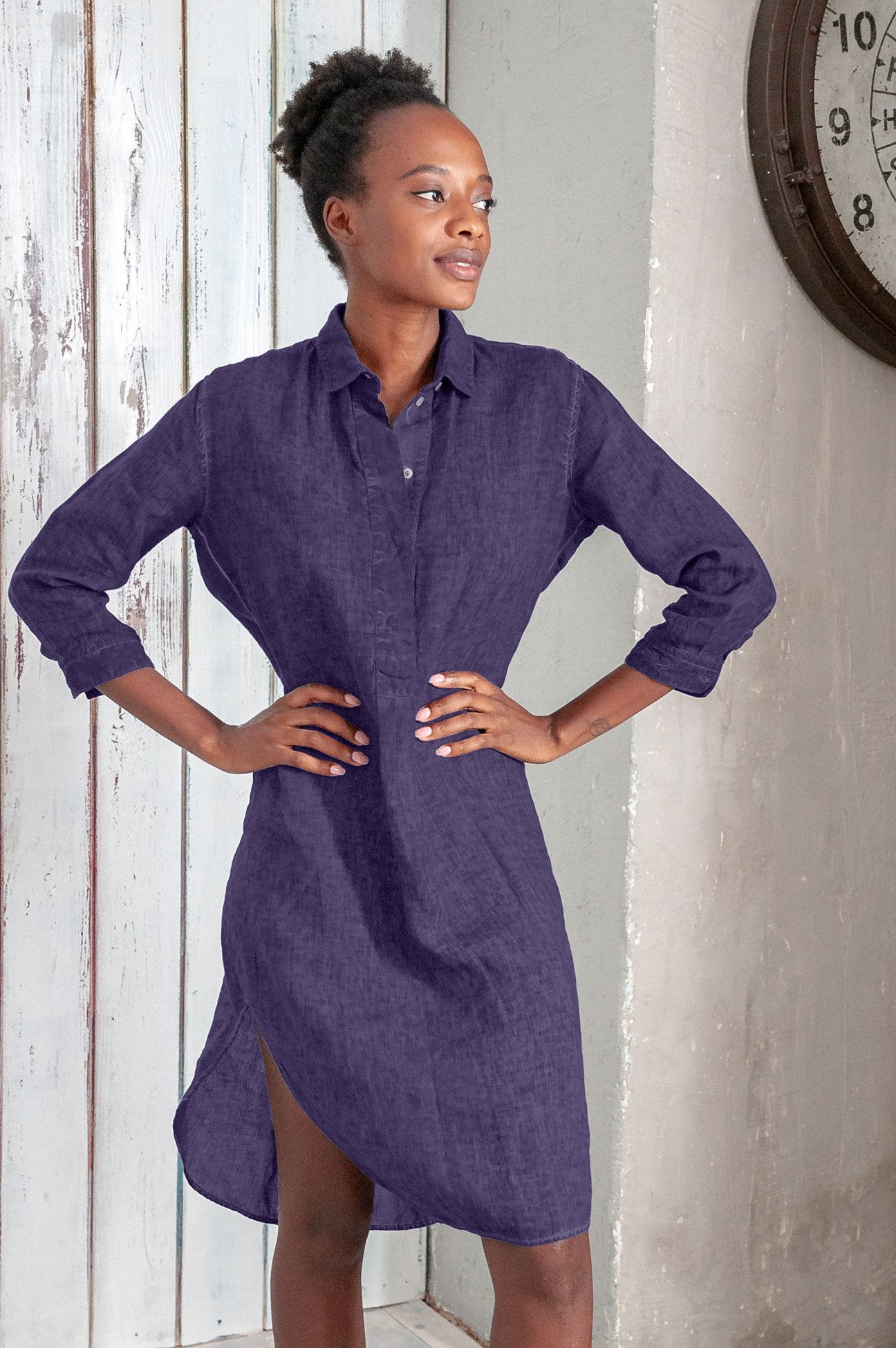 Long Linen Tunic - Mirto - Shirtdress