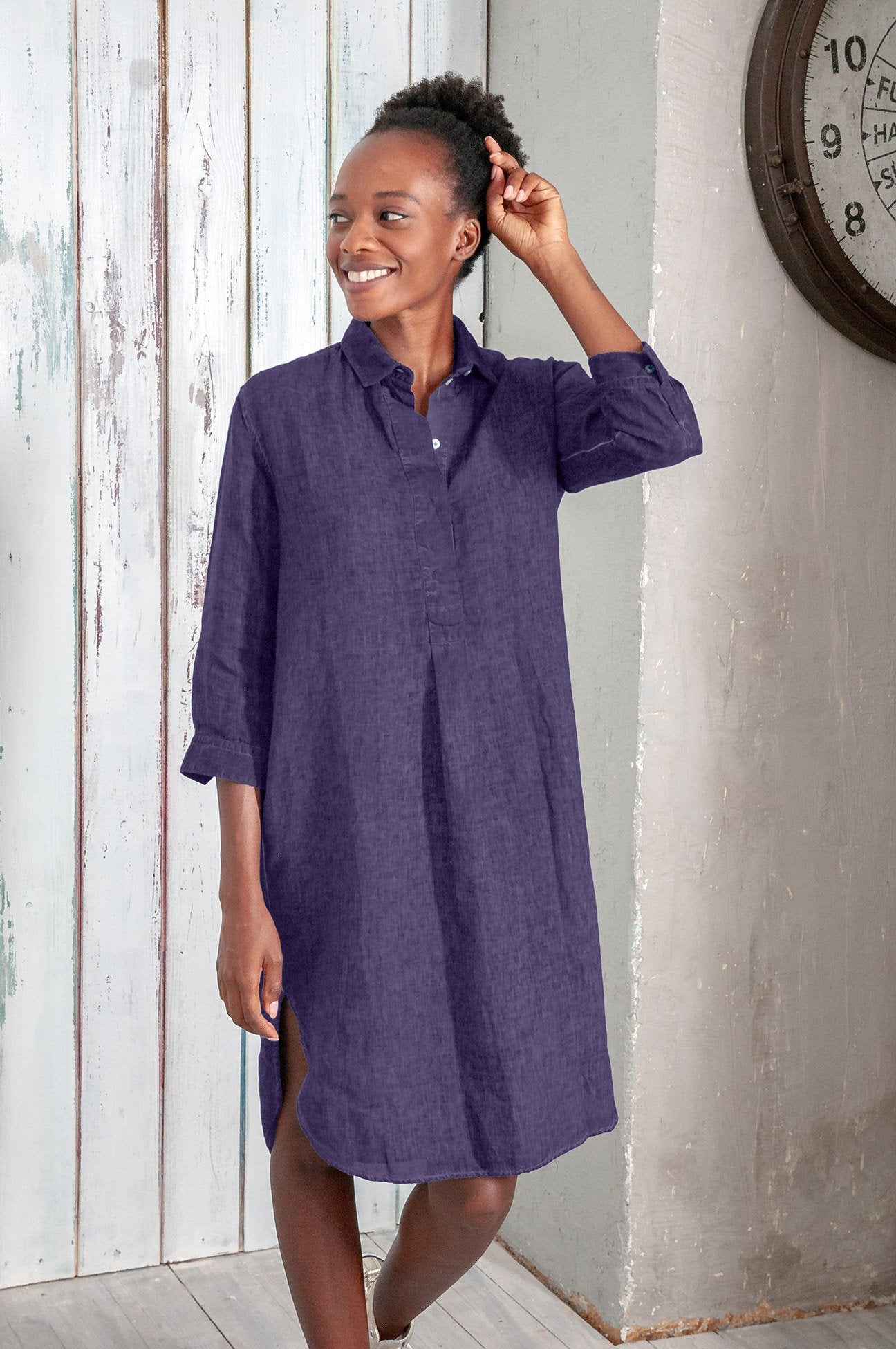 Long Linen Tunic - Mirto - Shirtdress