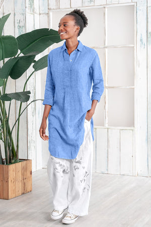 Long Linen Tunic - Santorini - Shirtdress
