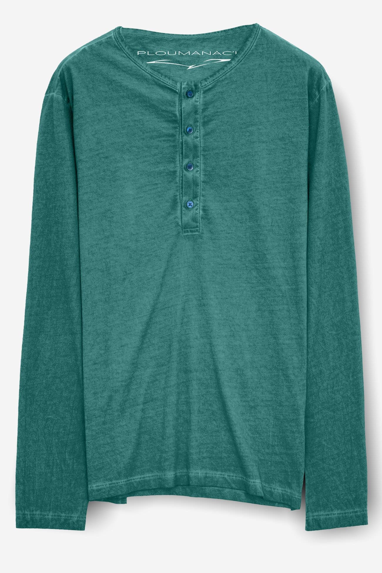 Long Sleeve Cotton Henley - Bahama - T-Shirt