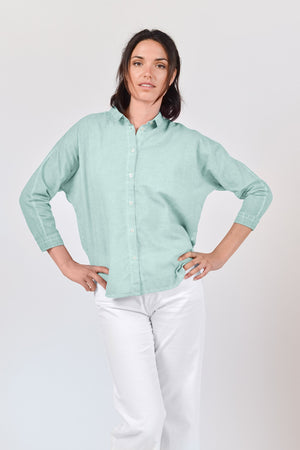 Loose Fit Cotton Voile Blouse - Tahiti - Shirts