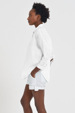 Loose Fit Linen Blouse - Bianco - Shirts