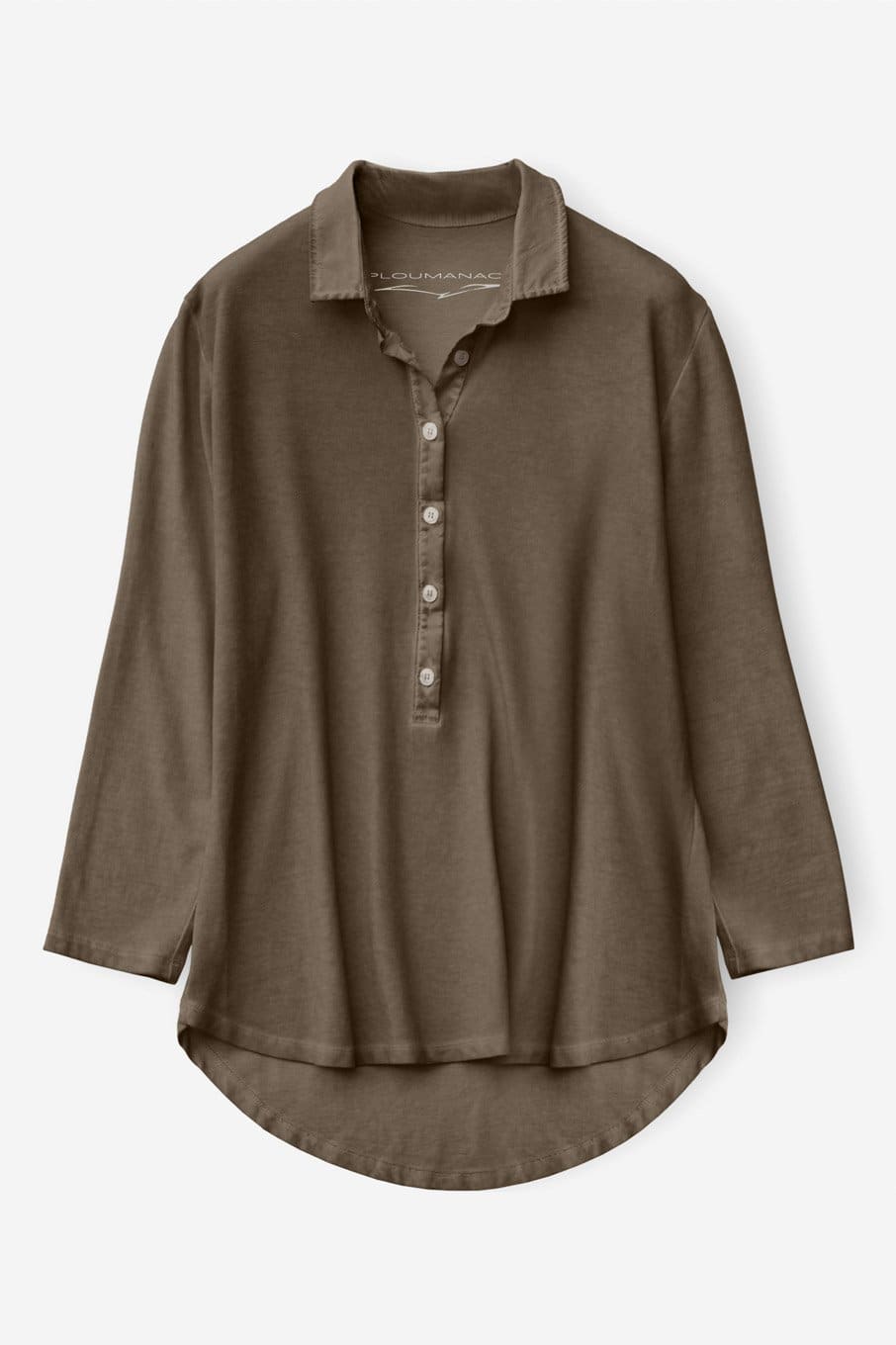 Loose Fit Piquet Polo Shirt - Coconut Brown - Polos