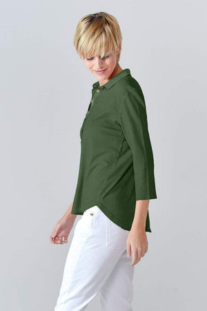 Loose Fit Pique Polo Shirt - Juniper - Polos