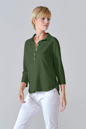 Loose Fit Pique Polo Shirt - Juniper - Polos