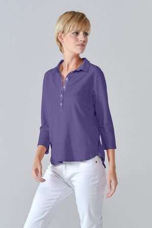 Loose Fit Polo Shirt - Mirtillo - Polos