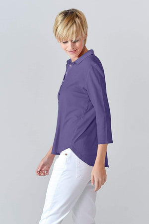 Loose Fit Polo Shirt - Mirtillo - Polos