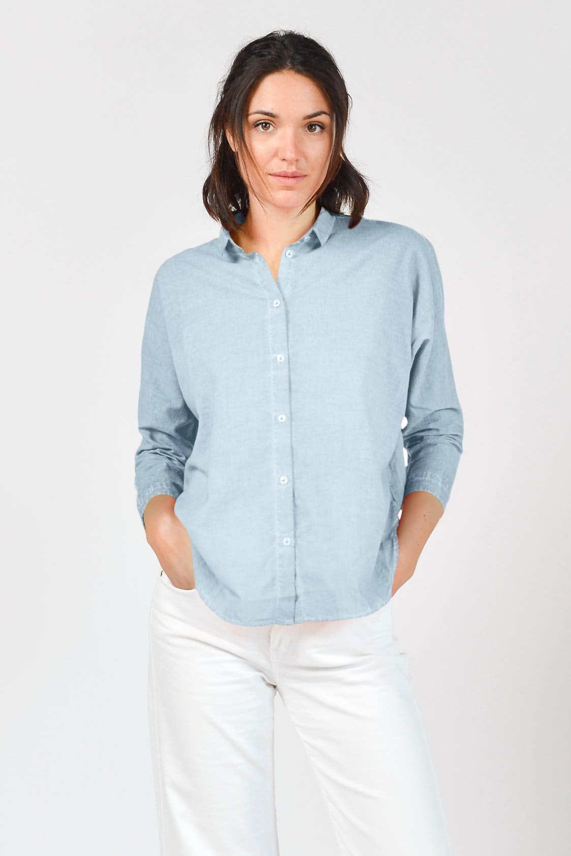 Loose Fit Stretch Poplin Blouse - Anice - Shirts