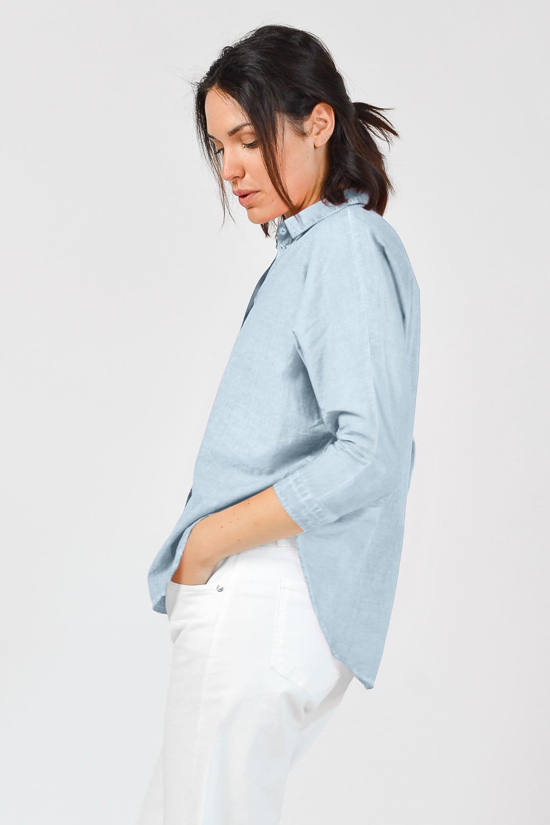 Loose Fit Stretch Poplin Blouse - Anice - Shirts