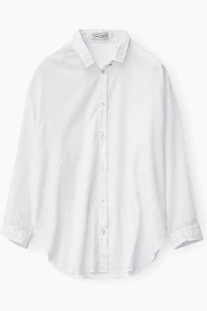 Loose Fit Stretch Poplin Blouse - White - Shirts