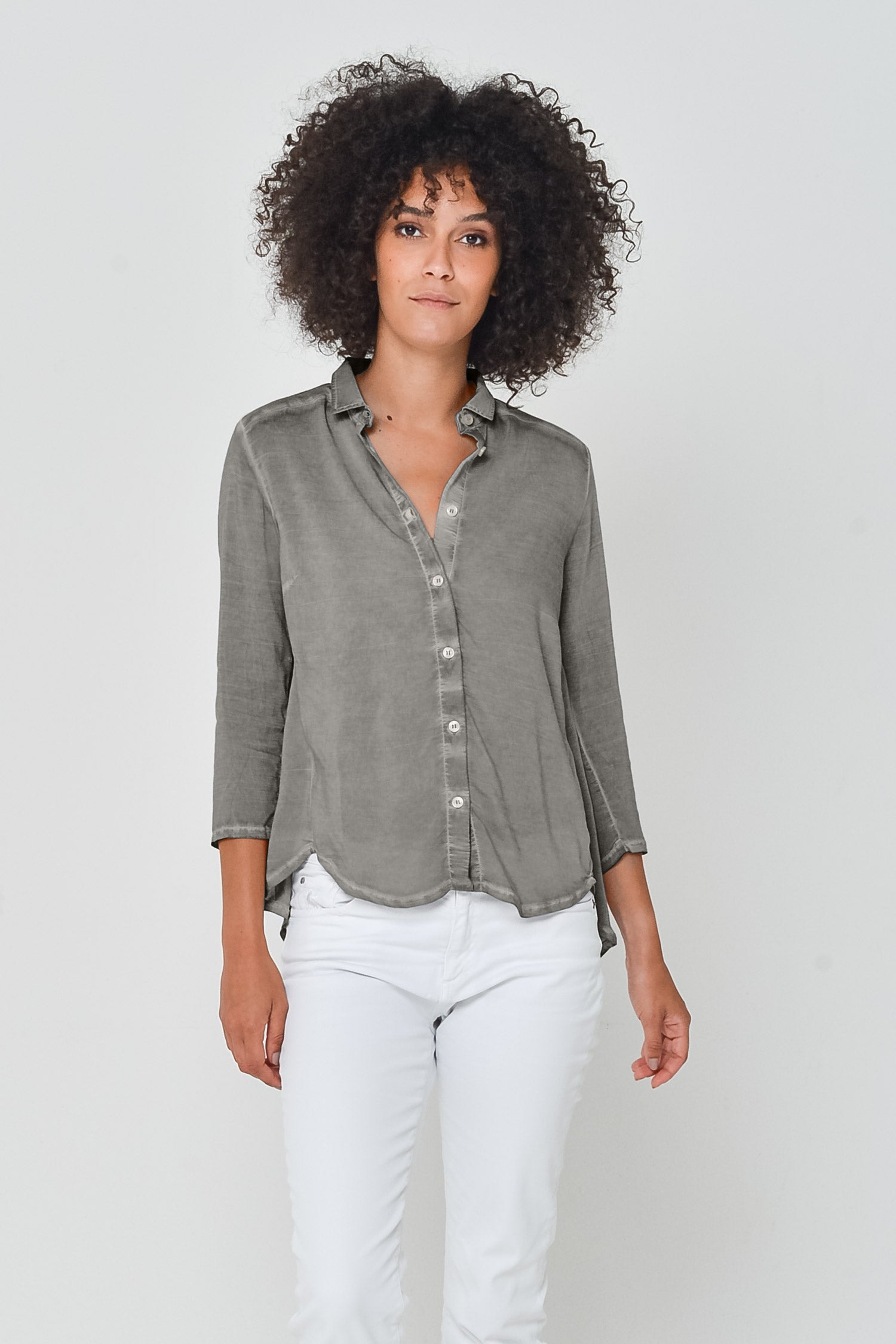 Merion Viscose Blouse in Dolphin - Shirts