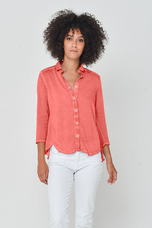 Merion Viscose Blouse in Hibiscus - Shirts