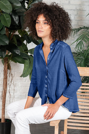 Merion Viscose Blouse in Pacific - Shirts