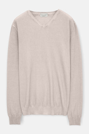 Micro Waffle V-Neck Sweater - Canapa - Sweaters