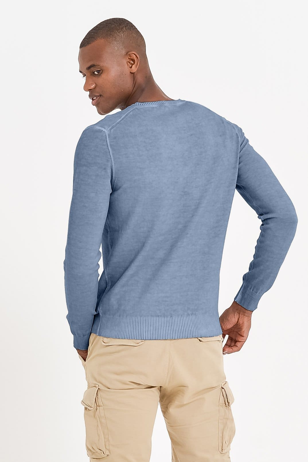 Micro Waffle V-Neck Sweater - Jeans - Sweaters