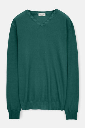 Micro Waffle V-Neck Sweater - Lagoon - Sweaters