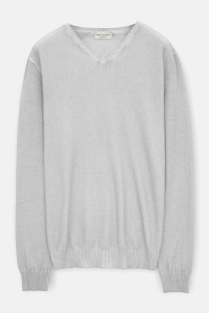Micro Waffle V-Neck Sweater - Marmo - Sweaters