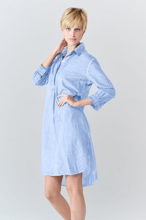 Midi Length Voile Tunic - Cielo - Shirtdress