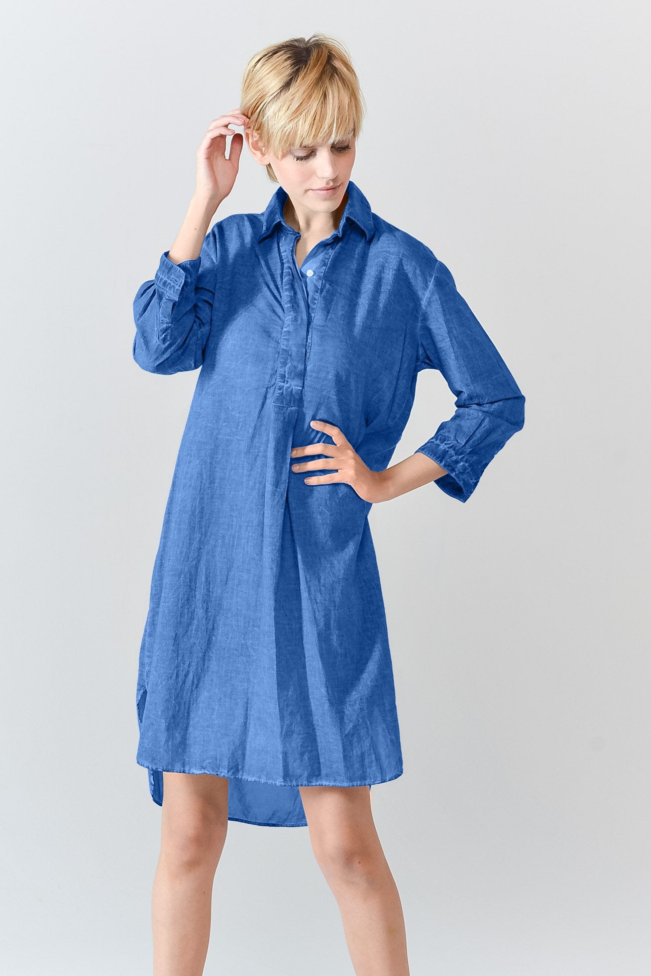 Midi Length Voile Tunic - Oceano