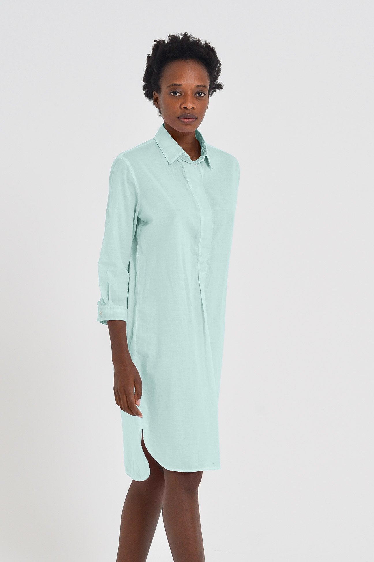 Midi Length Voile Tunic - Tahiti - Shirtdress