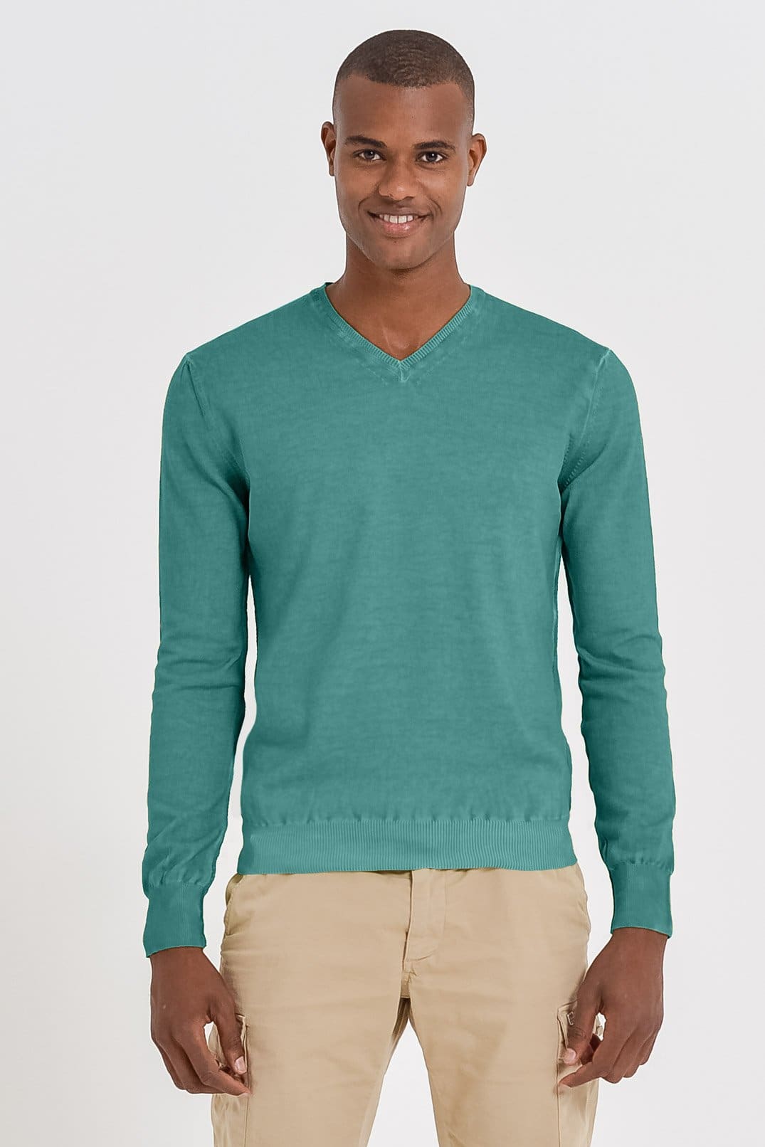 V-Neck Cotton Sweater - Bahama - Sweaters