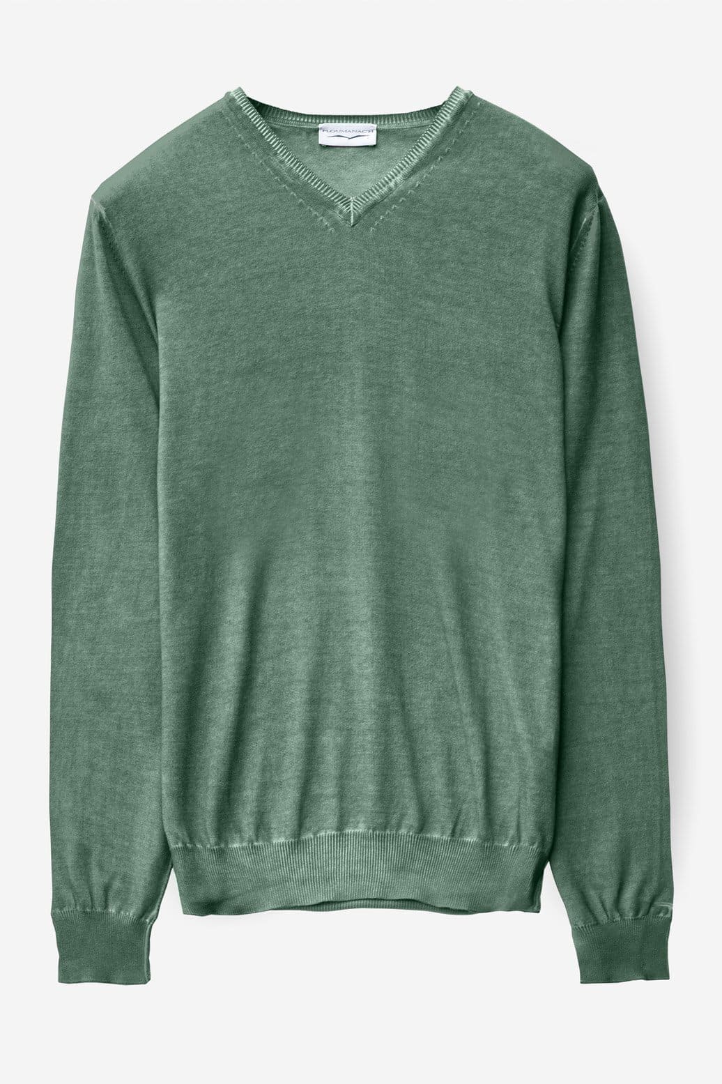 V-Neck Cotton Sweater - Ginepro - Sweaters